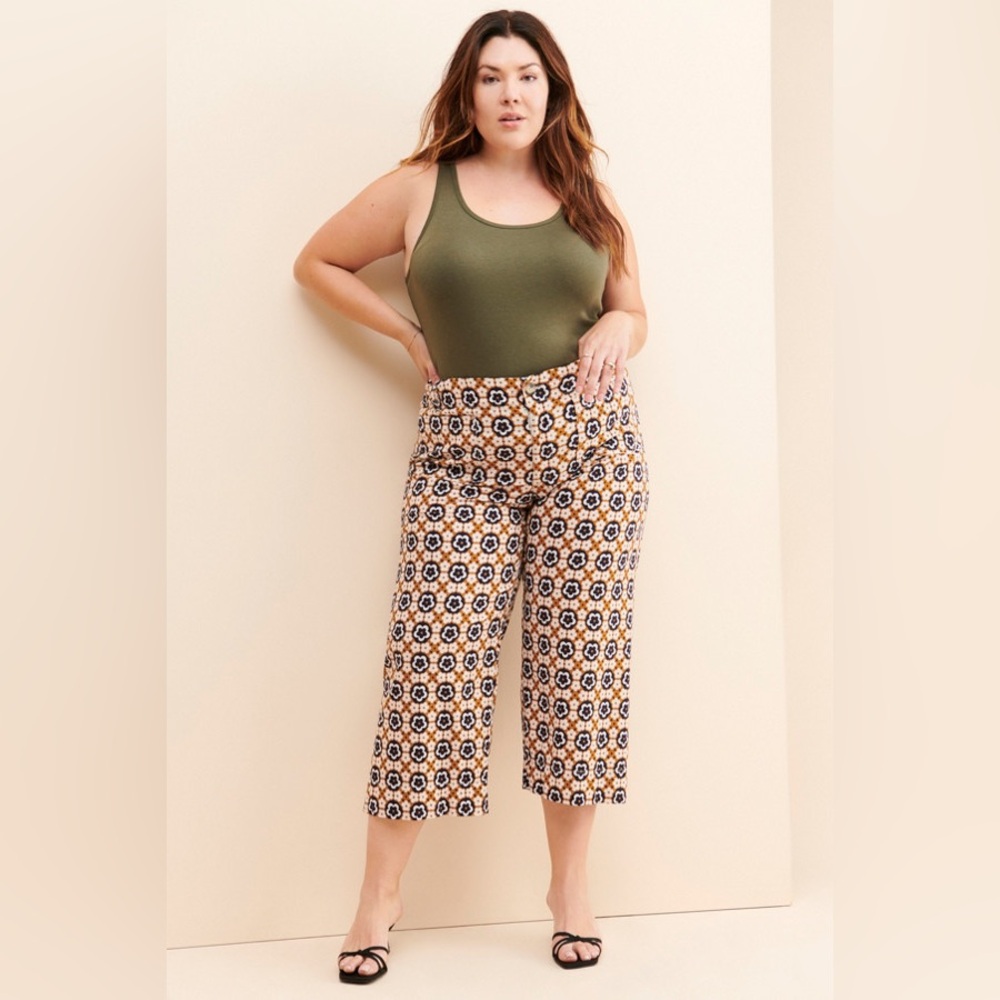 Anthropologie+ Maeve The Colette Crop Pants Wide Leg In Maize | Size 20W